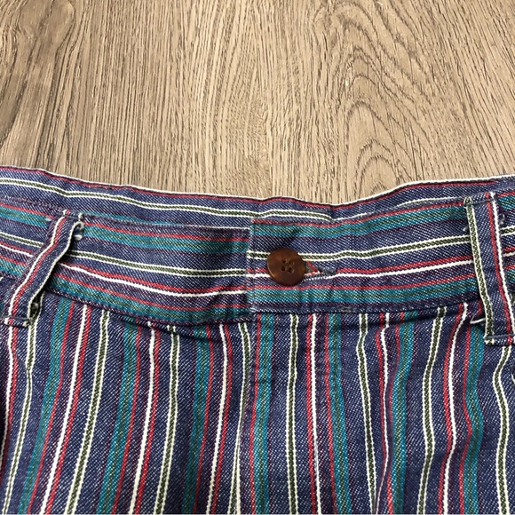 Vtg 80s Woolrich Multicolor Striped Cotton Shorts Men’s 35 Blue Green Red Yellow - Picture 3 of 7